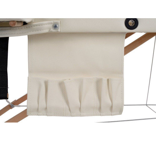 Масажний стіл Bodyfit XXL 3-сегментний дерев'яний, білий