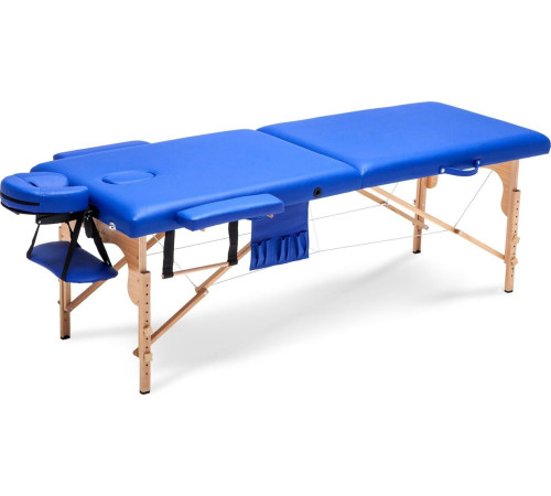 Масажний стіл Bodyfit XXL 2-секційний дерев'яний, синій