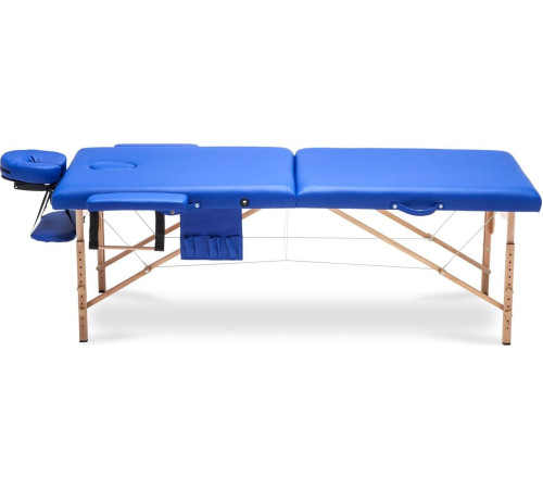 Масажний стіл Bodyfit XXL 2-секційний дерев'яний, синій