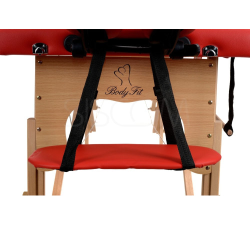 Масажний стіл Bodyfit 3-сегментний з аксесуарами, червоний