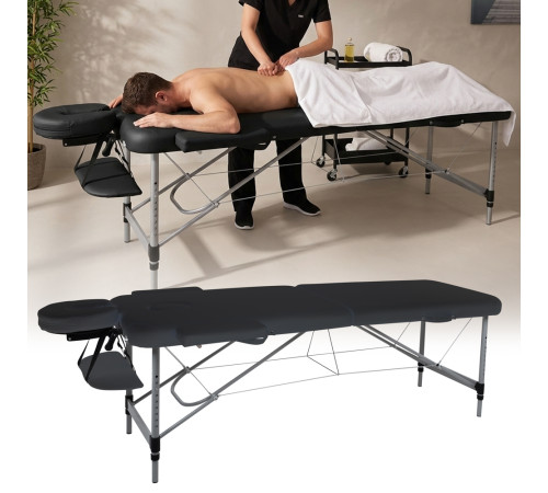 Масажний стіл inSPORTline Morrani 2-Section Aluminum, чорний