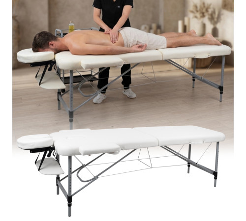 Масажний стіл inSPORTline Morrani 2-Section Aluminum, чорний