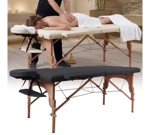 Масажний стіл inSPORTline Orashi 2-Section Wooden, чорний