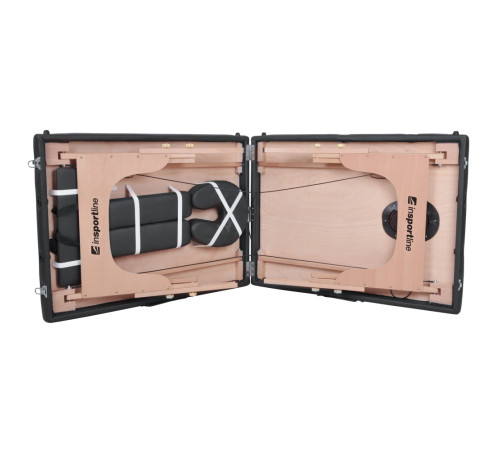 Масажний стіл inSPORTline Orashi 2-Section Wooden, чорний