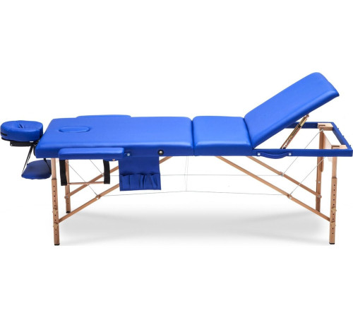 Масажний стіл Bodyfit XXL 3-сегментний дерев'яний, синій