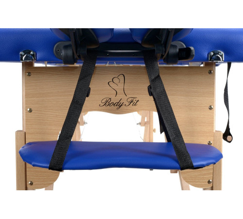 Масажний стіл Bodyfit XXL 3-сегментний дерев'яний, синій