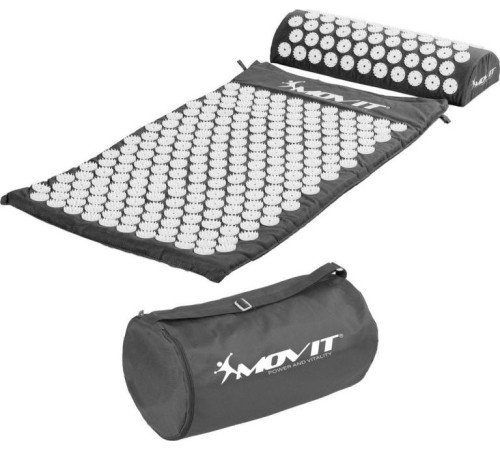 Акупресурний килимок MXSTP з подушкою MOVIT 75 x 44 см, сірий масажний