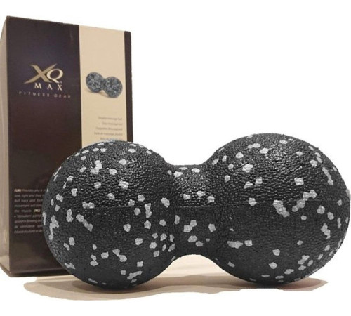 Масажний м'яч для кросфіту XQMax Lumarko з подвійним роликом 16x8,5 см сірий