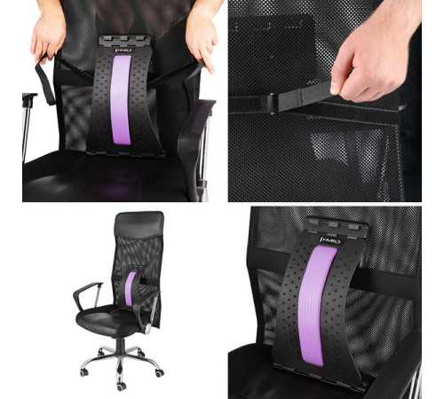 Масажер для спини та попереку HMS PRP01, чорно-фіолетовий