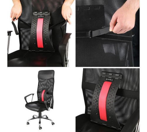 Масажер для спини та попереку HMS PRP02, чорно-червоний