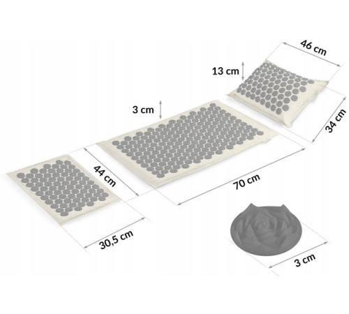 Килимок для акупресури Neo-Sport NS-902 бежево-чорний