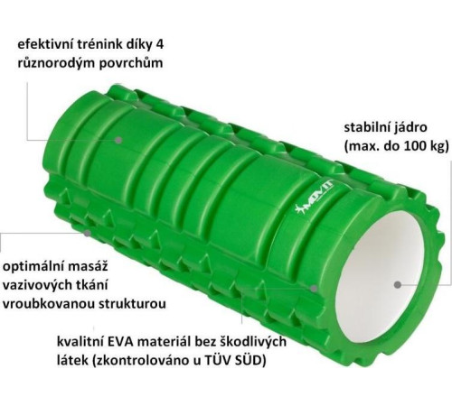 Масажний ролик Movit 33 х 14 см, зелений