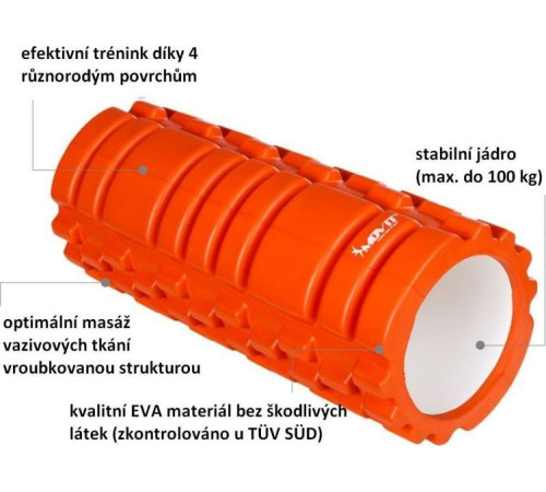 Масажний ролик Movit 33 х 14 см, помаранчевий