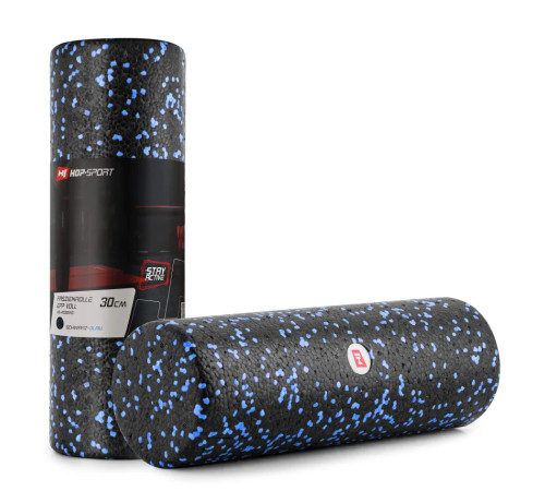 Масажний ролик/валик Marbo Sport EPP 30 см чорний/синій