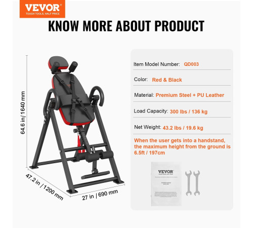 Інверсійний стіл VEVOR QD003