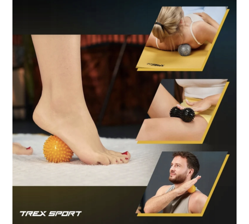 Набір масажних м'ячів Trex Sport TX-003MSB 3в1 для йоги та фітнесу PVC Набір масажних м'ячів Trex Sport TX-003MSB 3в1 для йоги та фітнесу PVC