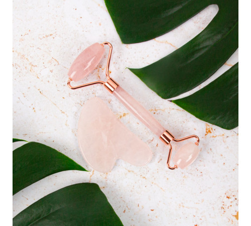 Масажер для обличчя Gua Sha, ролик + камінь inSPORTline Rosado Set Масажер для обличчя Gua Sha, ролик + камінь inSPORTline Rosado Set