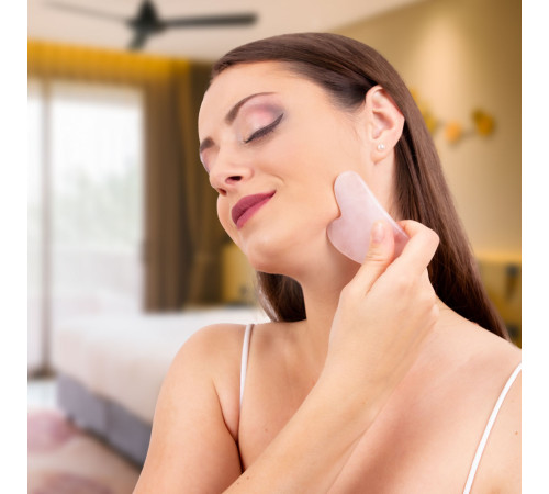 Масажер для обличчя Gua Sha, ролик + камінь inSPORTline Rosado Set Масажер для обличчя Gua Sha, ролик + камінь inSPORTline Rosado Set