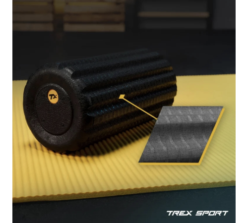 Роллер масажер ребристий Trex Sport TX-030EPR EPP 30см чорний