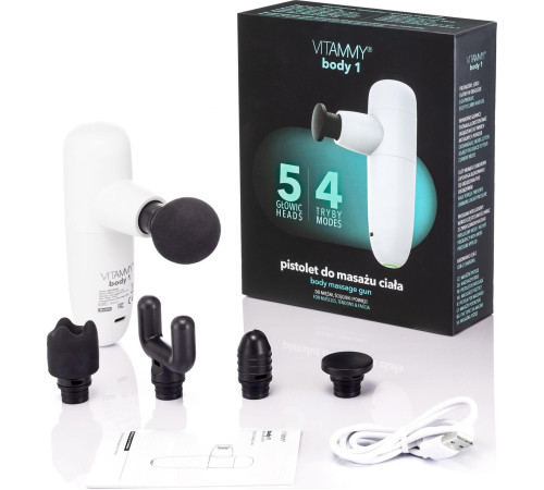 Самомасажний пістолет 5 головок VITAMMY BODY 1