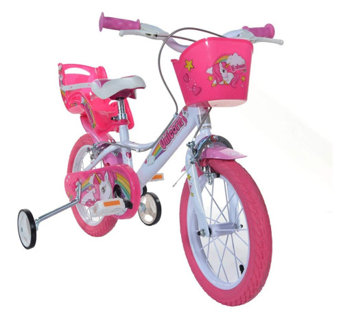 Дитячий велосипед DINO 14", біло-рожевий