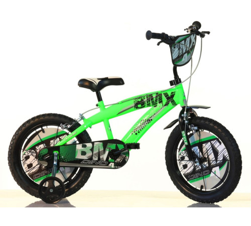 Дитячий велосипед DINO 14", чорно-зелений
