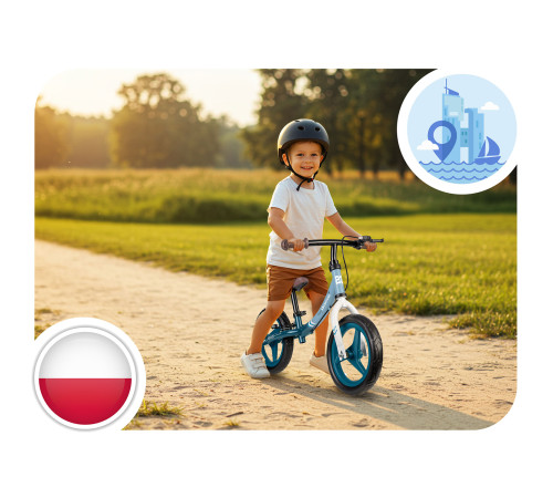 Біговел Ricokids Fun Adventure 12" біло-синій