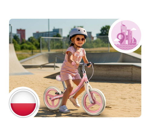 Біговел Ricokids Fun Adventure 12" рожевий