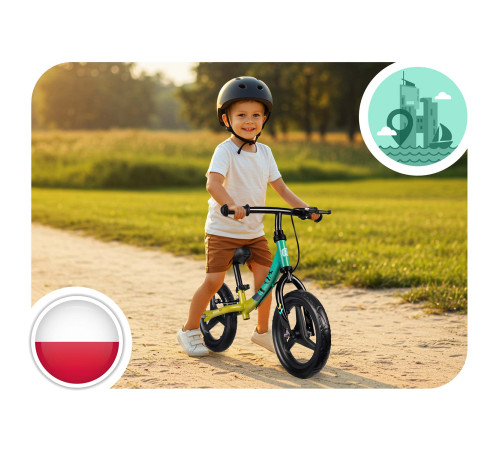 Біговел Ricokids Fun Adventure 12" чорно-зелений