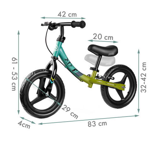 Біговел Ricokids Fun Adventure 12" чорно-зелений