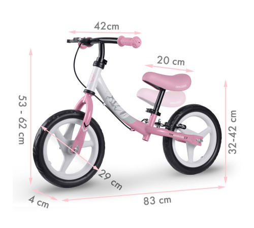 Біговел Ricokids Fun Adventure 12" біло-рожевий