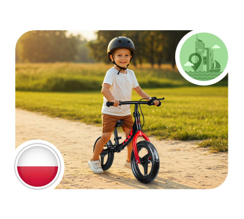 Біговел Ricokids Fun Adventure 12" чорно-червоний