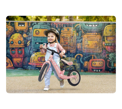 Біговел Ricokids FUNNU 12" рожево-бежевий