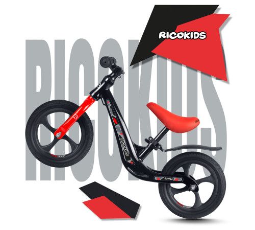 Біговел Ricokids FUNNU 12" чорно-червоний