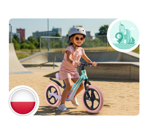 Біговел Ricokids FUNNU 12" бузково-блакитний