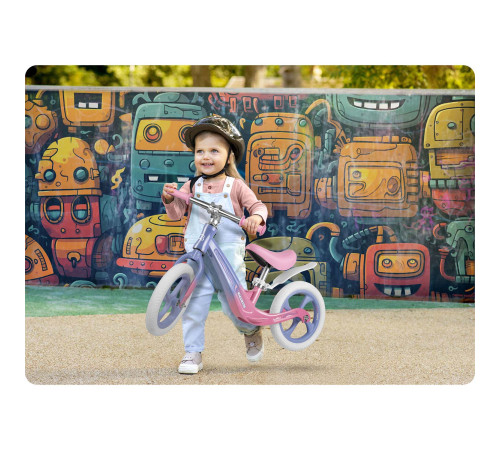 Біговел Ricokids FUNNU 12" бузково-рожевий