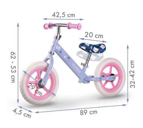 Біговел Ricokids RK-607 12" бузковий