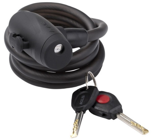 Велосипедний замок спіральний KELLYS Coil Cable Lock 180см чорний Велосипедний замок спіральний KELLYS Coil Cable Lock 180см чорний