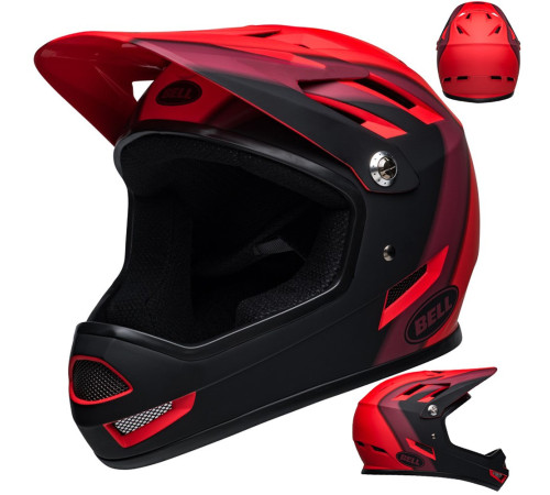 Шолом BELL Sanction full face S(52-54cm) червоно-чорно матовий Шолом BELL Sanction full face S(52-54cm) червоно-чорно матовий