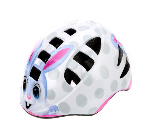Дитячий велосипедний шолом METEOR MA-2 S 48-52cm біло-сірий з кроликом