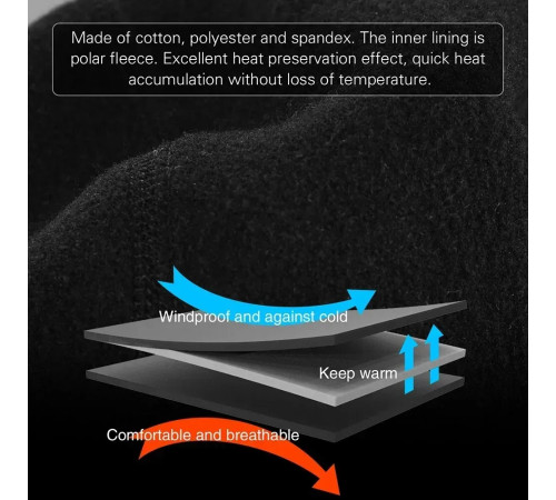 Підшоломник флісовий жіночий Rhinowalk TK21002, чорний