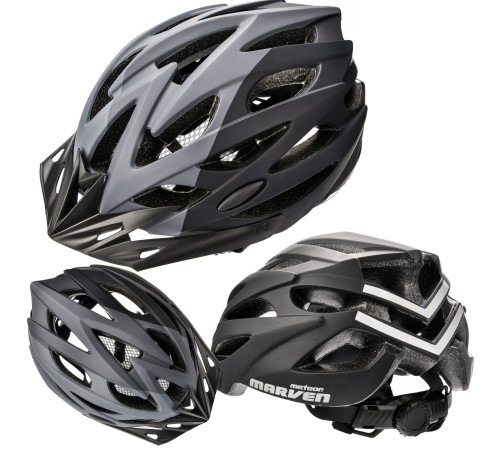 <h5><b>Шолом Meteor Marven 2, S 52-56 см, чорно-сірий</b></h5>