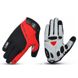 Довгі рукавички PROX SUPREME GEL, AirVent, сенсорні, чорно-червоні S