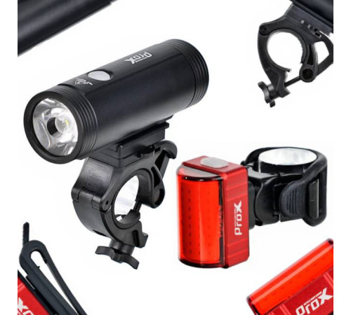 Ліхтар передній+задній /акумулятор/ PROX SPIKA SET 1100Lm + ZETA S 80Lm USB-C, POWERBANK Ліхтар передній+задній /акумулятор/ PROX SPIKA SET 1100Lm + ZETA S 80Lm USB-C, POWERBANK