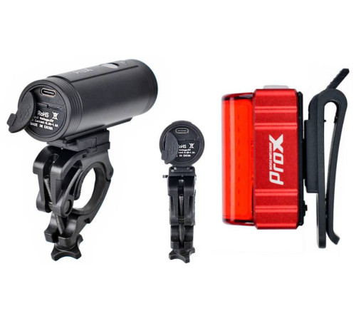 Ліхтар передній+задній /акумулятор/ PROX SPIKA SET 1100Lm + ZETA S 80Lm USB-C, POWERBANK Ліхтар передній+задній /акумулятор/ PROX SPIKA SET 1100Lm + ZETA S 80Lm USB-C, POWERBANK