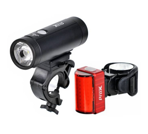 Ліхтар передній+задній /акумулятор/ PROX SPIKA SET 1100Lm + ZETA S 80Lm USB-C, POWERBANK Ліхтар передній+задній /акумулятор/ PROX SPIKA SET 1100Lm + ZETA S 80Lm USB-C, POWERBANK