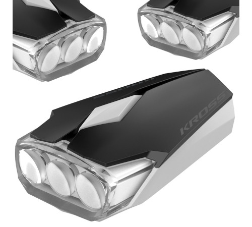 Передній ліхтар KROSS Lumi II 3 LED акумулятор Передній ліхтар KROSS Lumi II 3 LED акумулятор