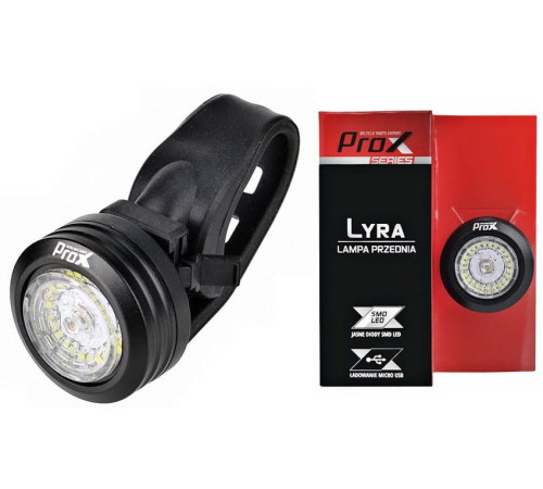 Ліхтар передній /Акумулятор/ PROX LYRA SMD LED 30LM 260mAh USB, Чорний Ліхтар передній /Акумулятор/ PROX LYRA SMD LED 30LM 260mAh USB, Чорний