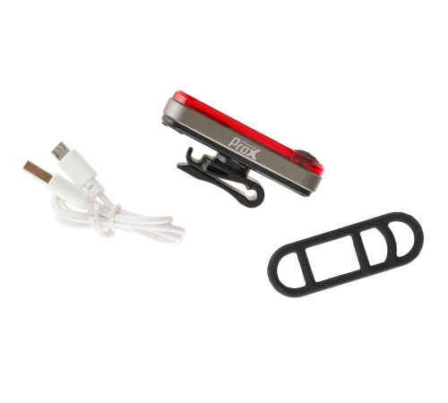 Ліхтар задній /акумулятор/ PROX WEGA LED COB 40 Lm USB, червоний