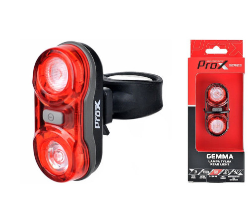 Ліхтар Ззадній /акумулятор/ PROX GEMMA 2 X 0.5W LED червоний Ліхтар Ззадній /акумулятор/ PROX GEMMA 2 X 0.5W LED червоний